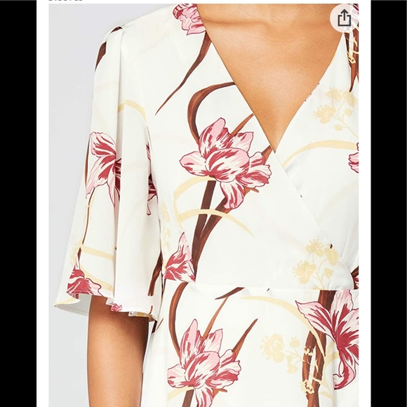 TRUTH & FABLE Maxi Chiffon Wrap Dress/Bell Sleeves - Picture 6 of 6